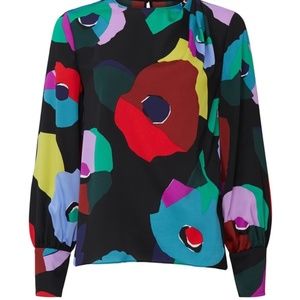 Kate Spade Abstract Flowers Blouse